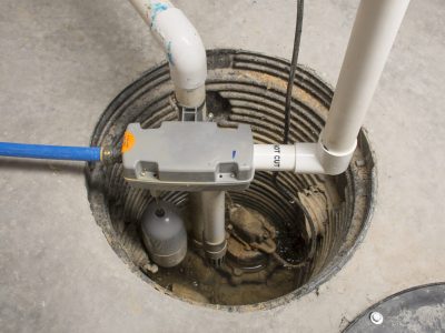 A,Sump,Pump,Installed,In,A,Basement,Of,A,Home